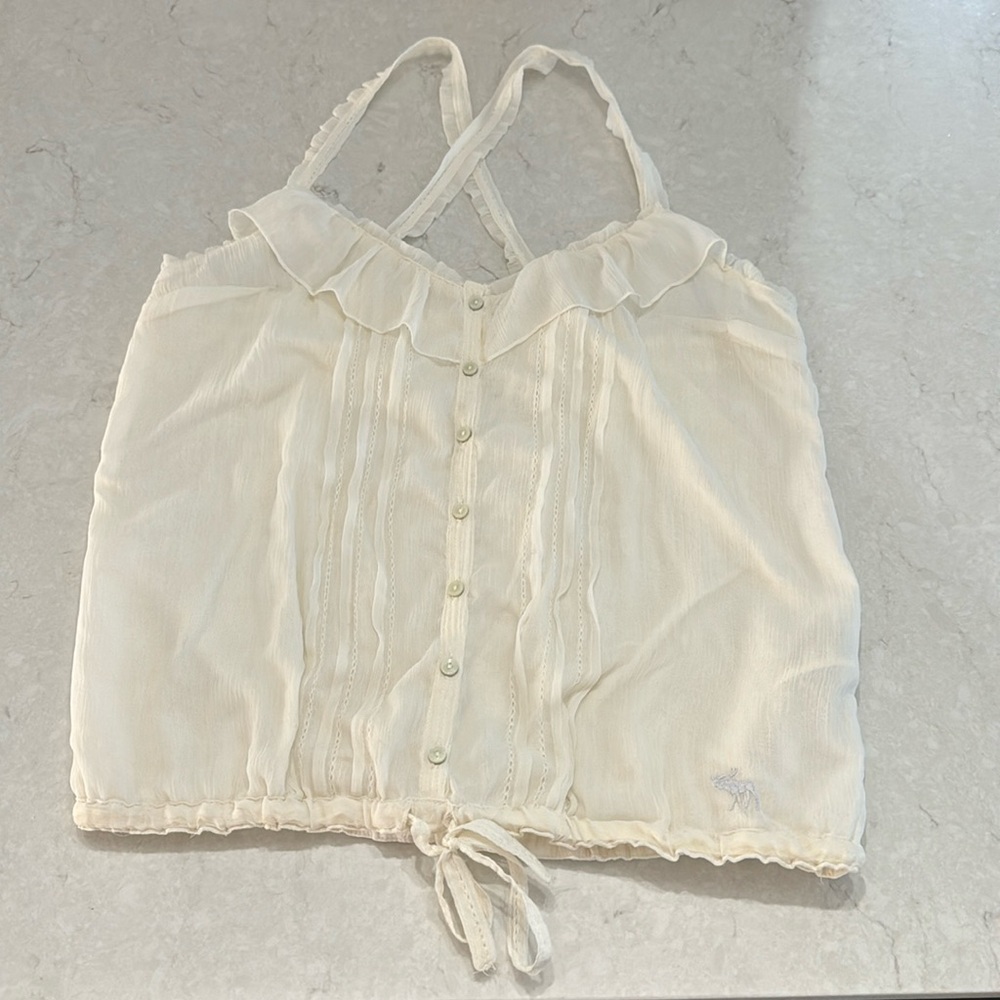 Abercrombie women’s white cotton button top